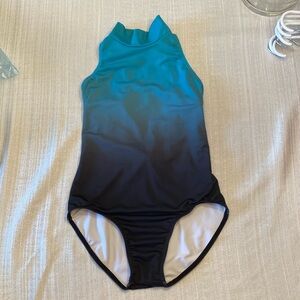 Balera Dancewear, Girls, size L, Dance leotard, teal to black ombré